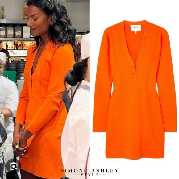 Frame x Julia Sarr Jamois Dress Cutout Knit Mini ASO Simone Ashley Sexy Baddie - Picture 1 of 9